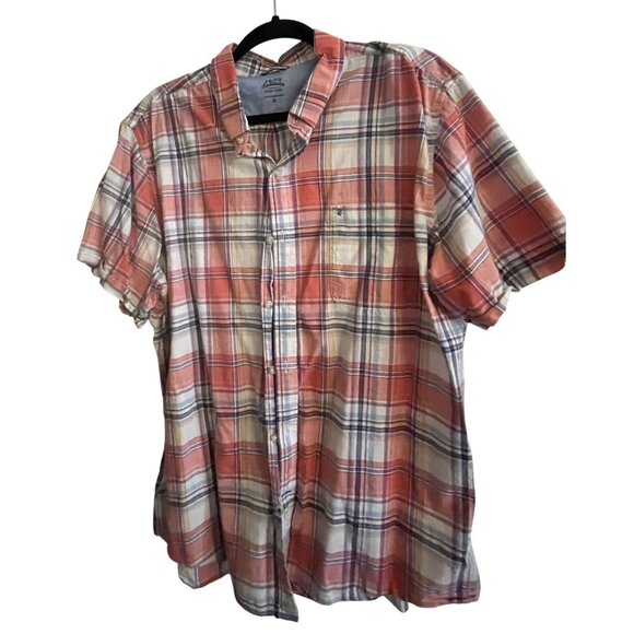 IZOD MENS XL Saltwater Relaxed Classsic Button Down Short Sleeved Shirt - Picture 1 of 11